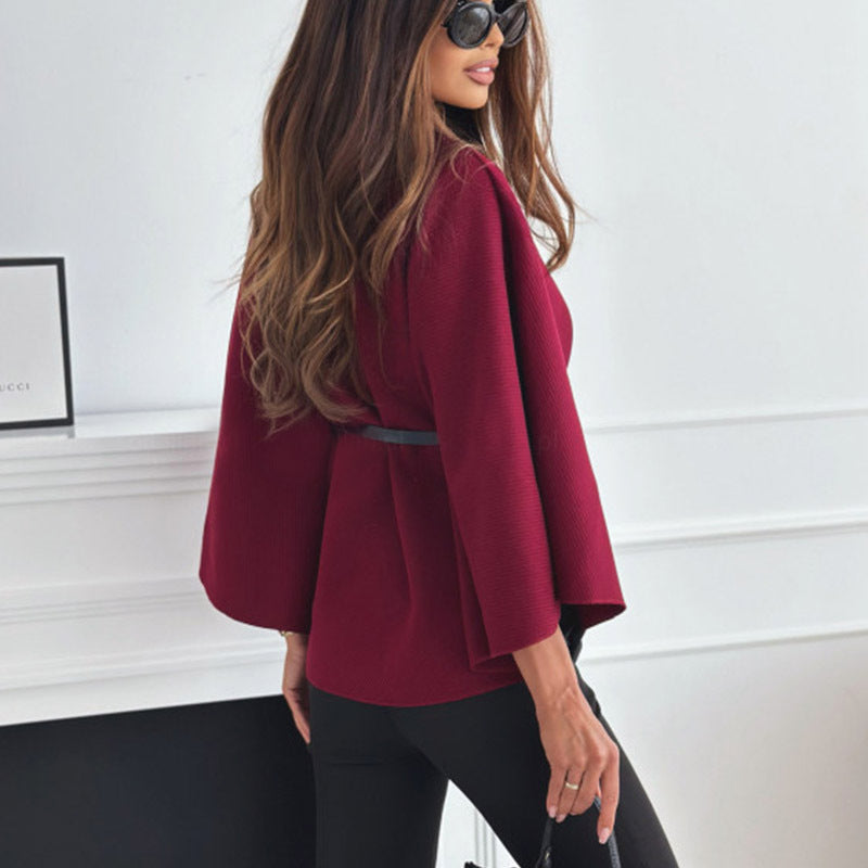 Cappa Donna Elegante con Collo Alto e Cintura